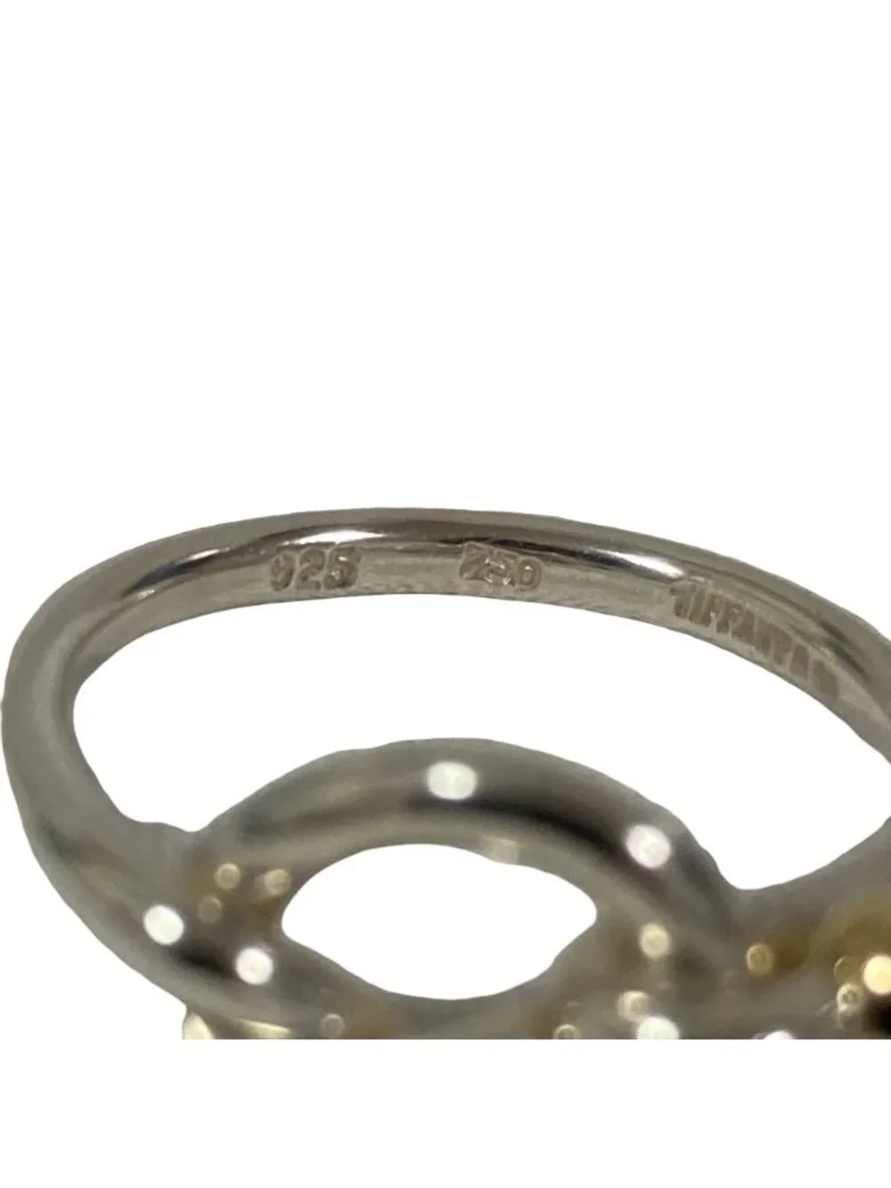 Tiffany & Co Vintage Hook &eye Love Knotring Ring 925 750 to Issue Silver Second